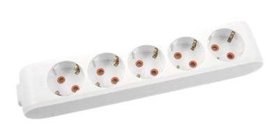 Bloc 5 prize cu impamintare si intrerupator Multi- Let Viko by Panasonic. Alb
